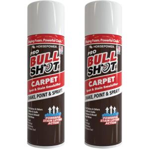 image:imageHorsepower Bull Shot Carpet Spot amp Stain Remover by Horsepower AS SEEN ON TV Made In USA Just Point amp Spray StainLifting FoamAction Pet Stains amp Odors Coffee Soda Wine Stains 2 Pack