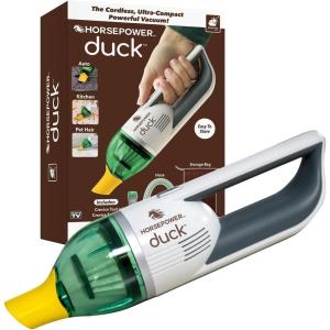 image:imageHorsepower Duck Cordless Vacuum UltraPowerful Compact AS SEEN ON TV Strong Suction Easy to Store Rechargeable Home Auto Pet Hair Fits in Tiny Crevices Includes Hose Crevice Tool amp Brush