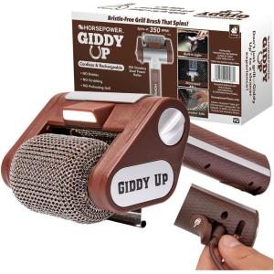 image:imageHorsePower Giddy Up Grill Cleaner AS SEEN ON TV  Cordless Rechargeable BBQ Tool with 350 RPM Stainless Roller LED Light  Patents Pending  From BulbHead a FamilyOwned American BrandRegular Battery Life
